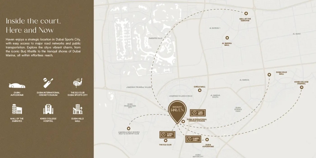 Binghatti Haven at Dubai Sports City Map