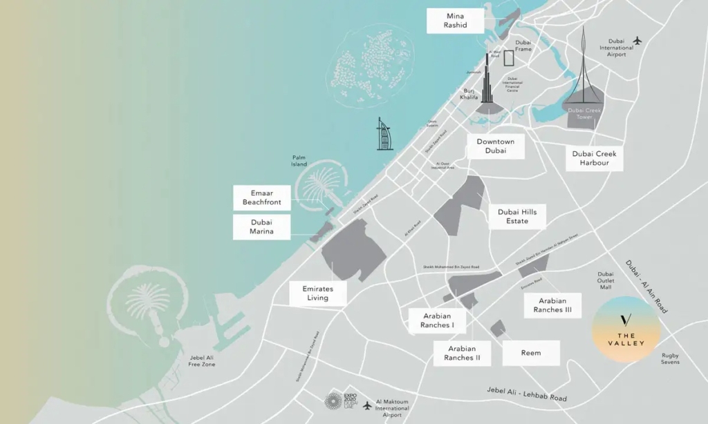 The Valley by Emaar Location Map